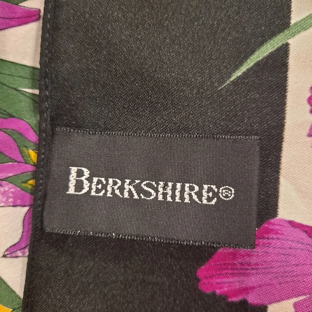 Berkshire Italian Scarf Black & Multicolor Floral Polyester 34